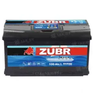 Лодочный аккумулятор ZUBR Marine 100Ah, 12V, R+, Ca/Ca, L5, 350x175x190 мм, 23.6 кг.