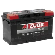 Zubr Ultra 80 Ah, 800 A, 12 V, Обратная полярность, L4, ZU800S