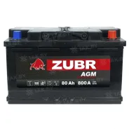 Zubr AGM 80 Ah, 800 A, 12 V, Обратная полярность, R+, L4