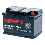 KRAFT (70 Ah) 760 A, 12 V Обратная, R+ L3 AGM-L3