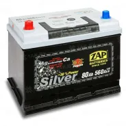 ZAP SILVER (80 Ah) 560 A, 12 V Прямая, L+ D26 ZAP-580 72