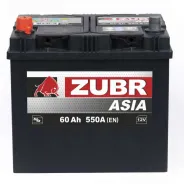 Zubr Clarios 60 Ah, 550 A, 12 V, Прямая полярность, L+, D23