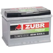 Zubr Premium 80 Ah, 820 A, 12 V, Обратная полярность, R+, L3
